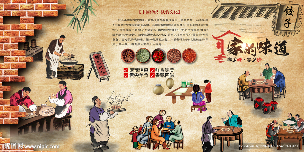 家的味道背景墙