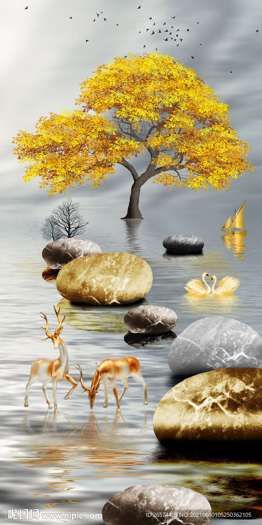 现代简约轻奢玄关客厅装饰画