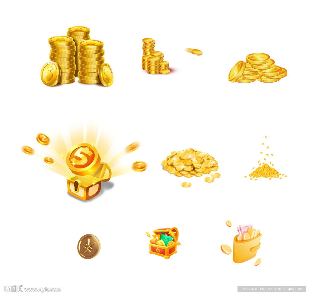 金币 钱币 漂浮物