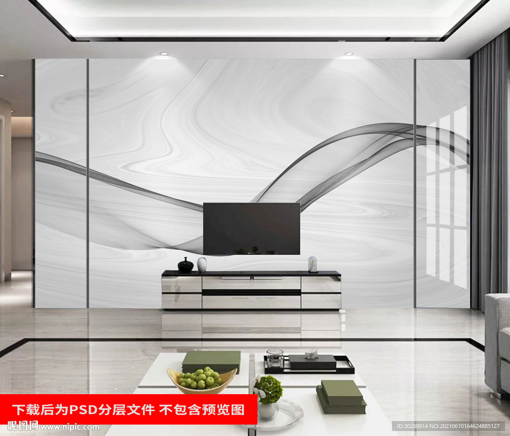 大理石线条抽象背景墙