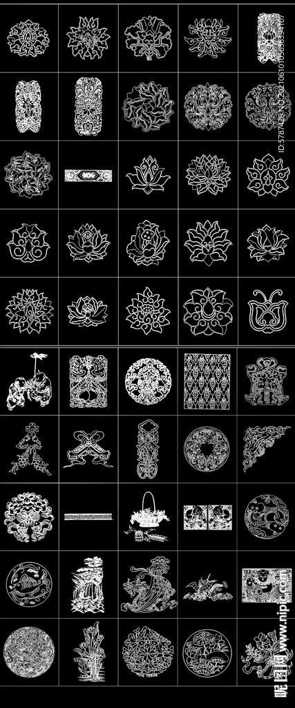 CAD中式花纹图案