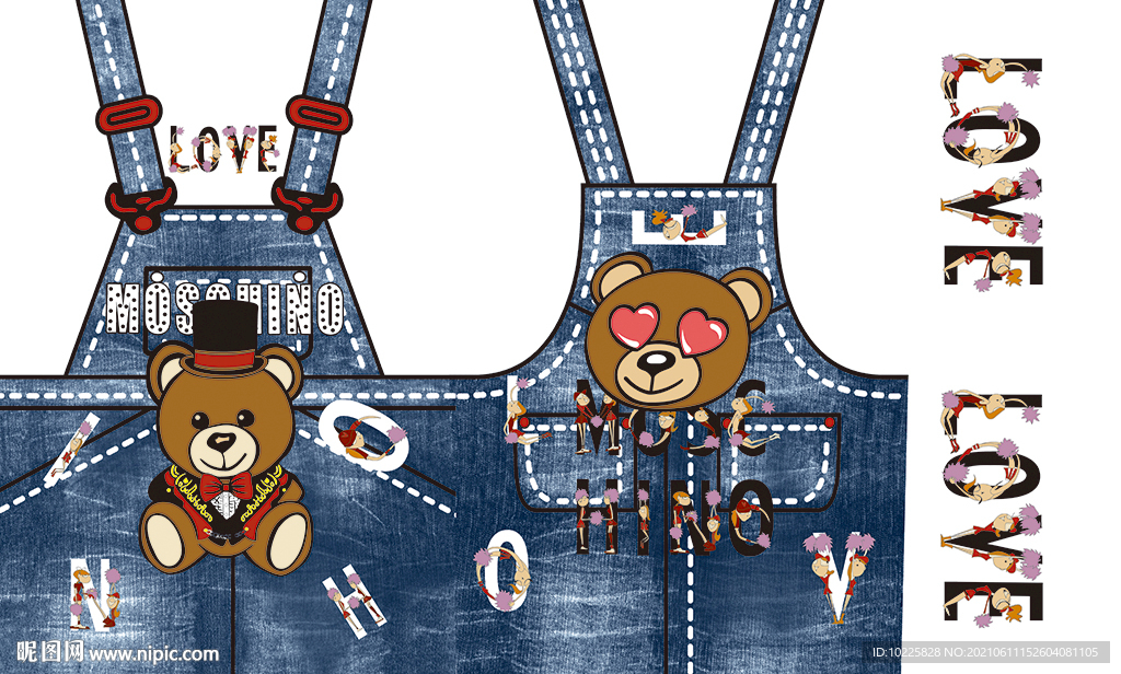 大牌小熊背带裤