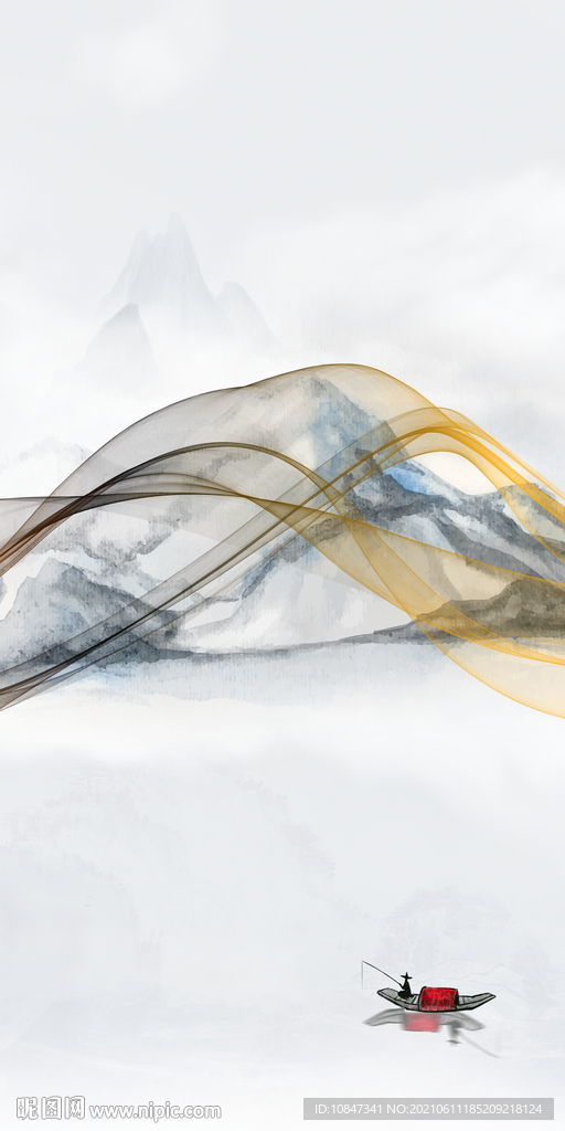 意境玄关山水画 TIF分层图