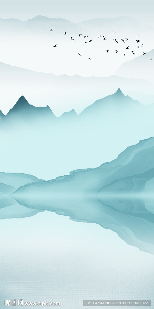 高雅玄关山水画 TIF分层图