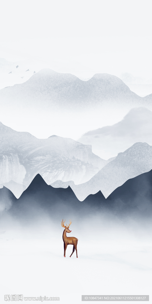 过道唯美玄关山水 TIF分层