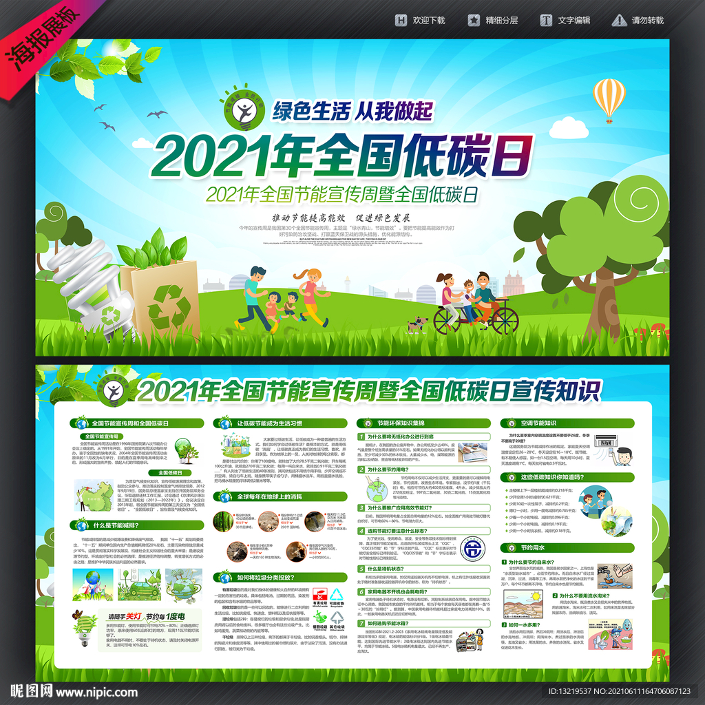 2021全国低碳日展板