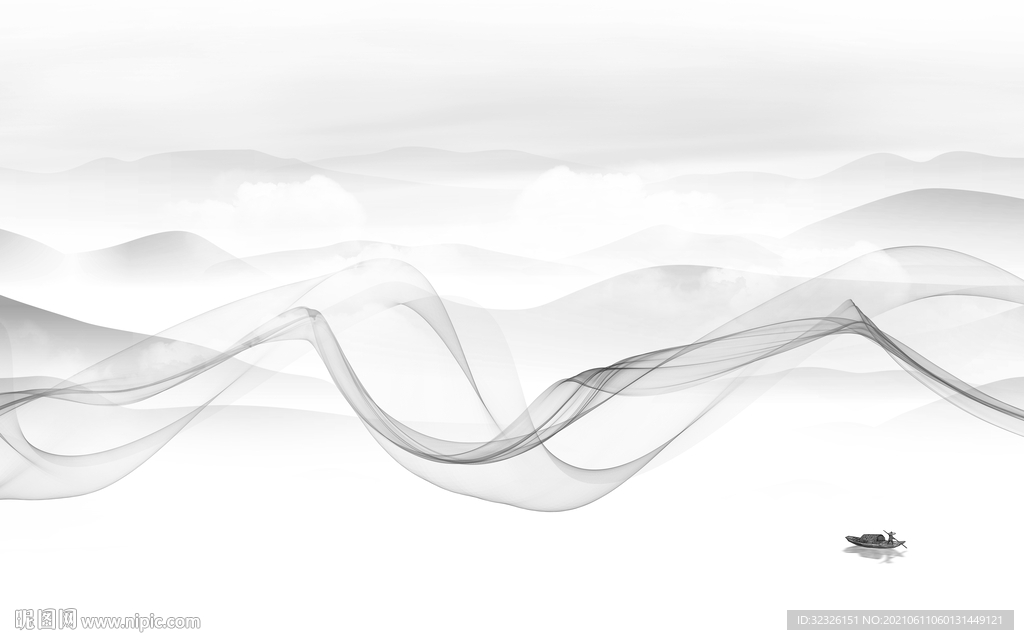 新品山水灰色新画 TIF分层