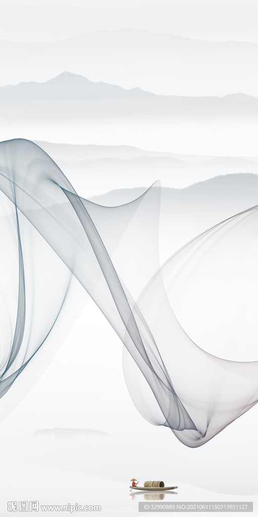 别墅人气山水 玄关画 