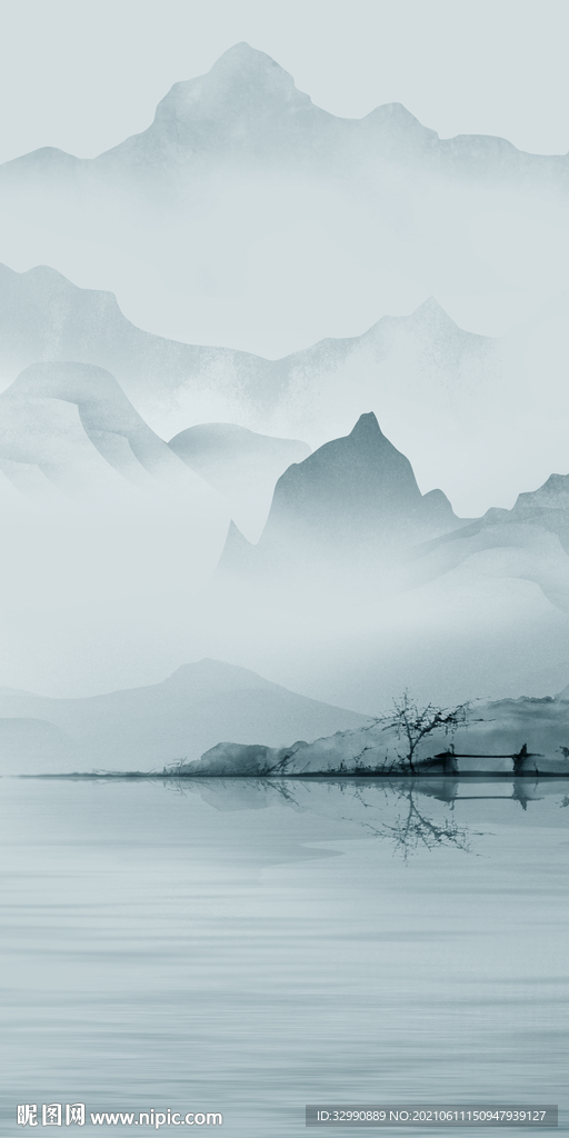 高档人气山水无框玄关画 