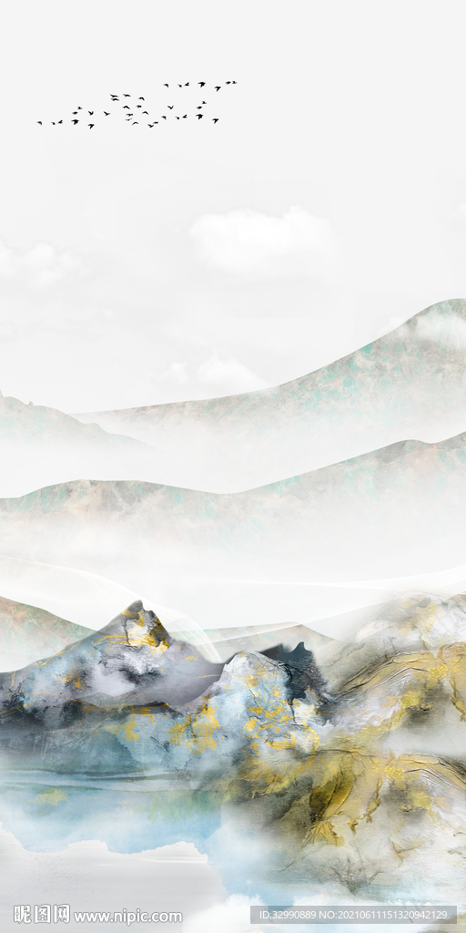 中国风高清山水玄关画