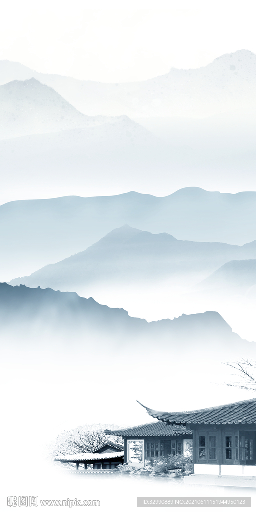 简约 山水新画 玄关画背景墙 