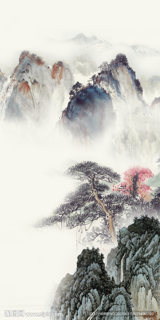 高档 新玄关山水画 