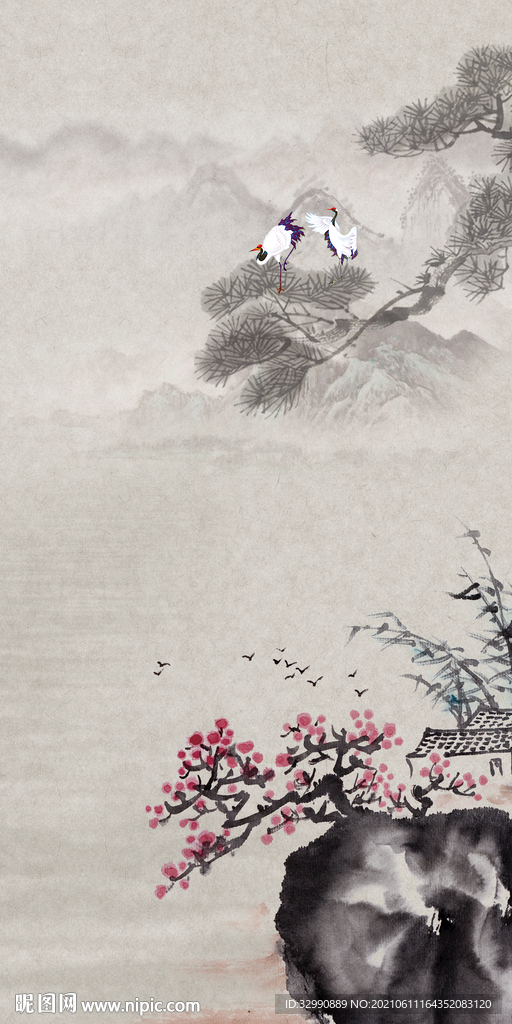 新款玄关山水画 TIF分层