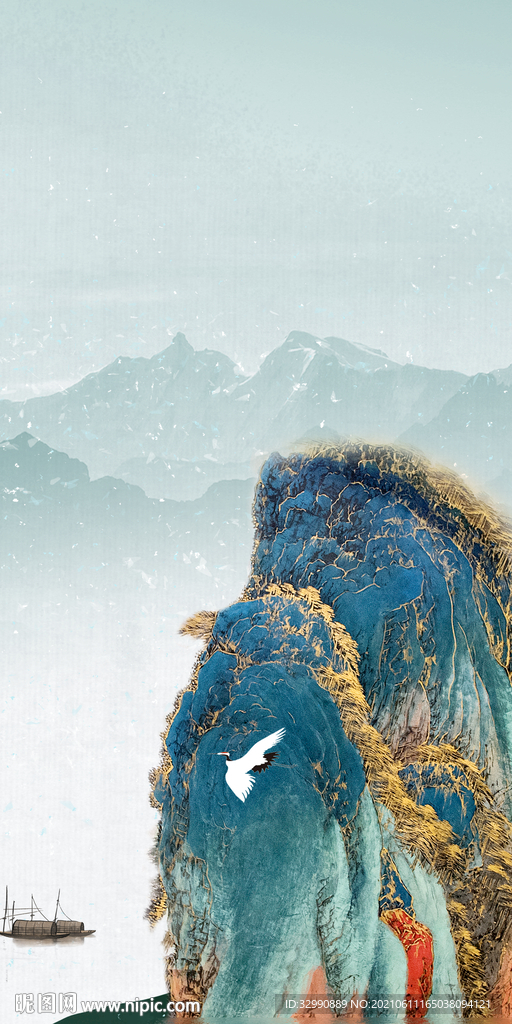 新中式玄关山水新画 TIF分层