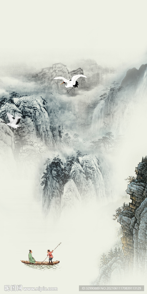 人气山水画 文件分层 