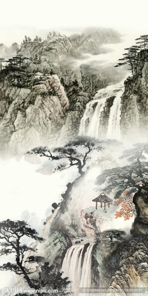 高档 新中式玄关画 TIF分层