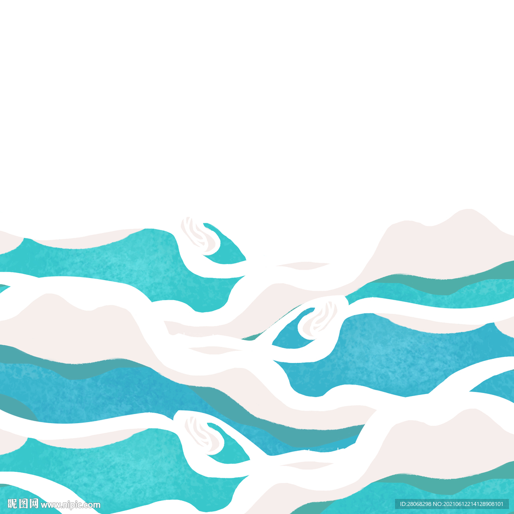 海水浪花装饰元素