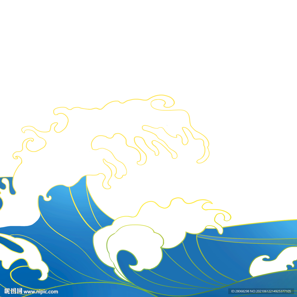 卡通海浪装饰漂浮元素