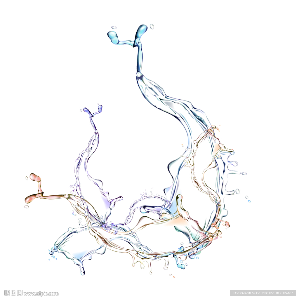 卡通水花装饰元素