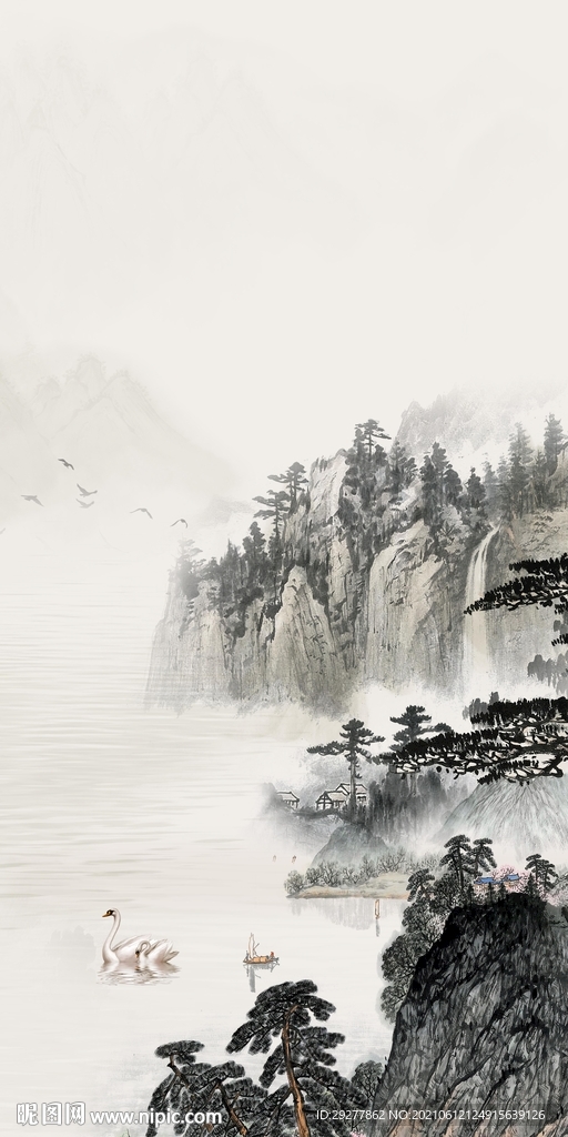 大气新玄关画山水 TIF分层