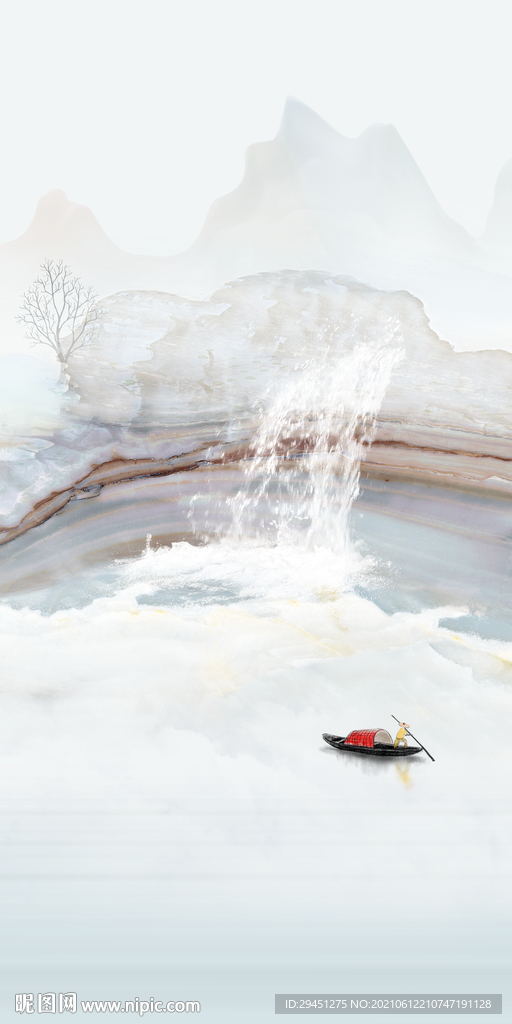 中国风唯美意境山水 tif分层