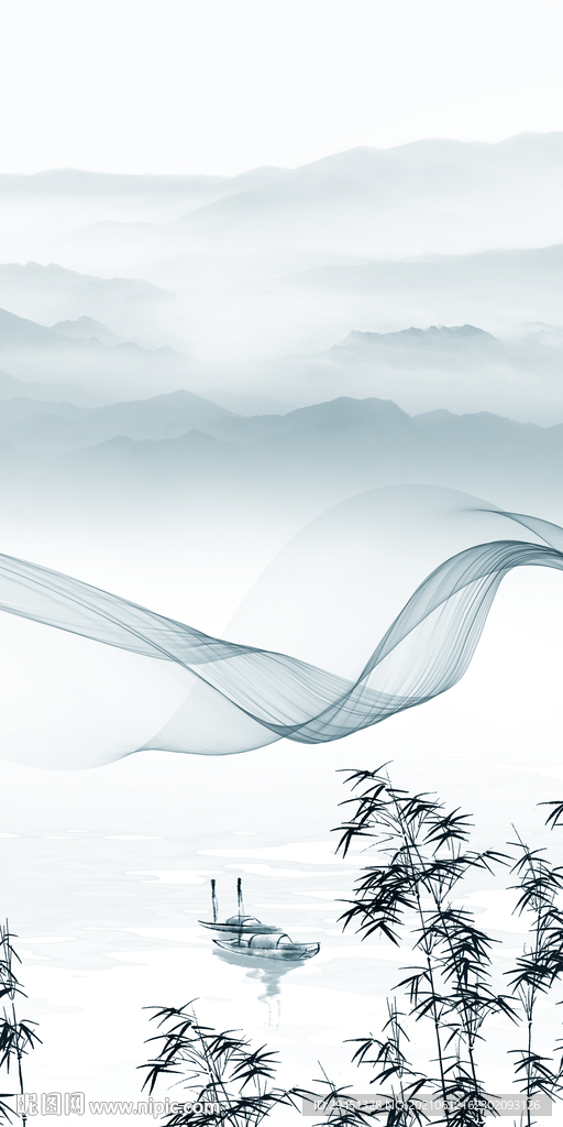 江南风景唯美山水 文件分层 