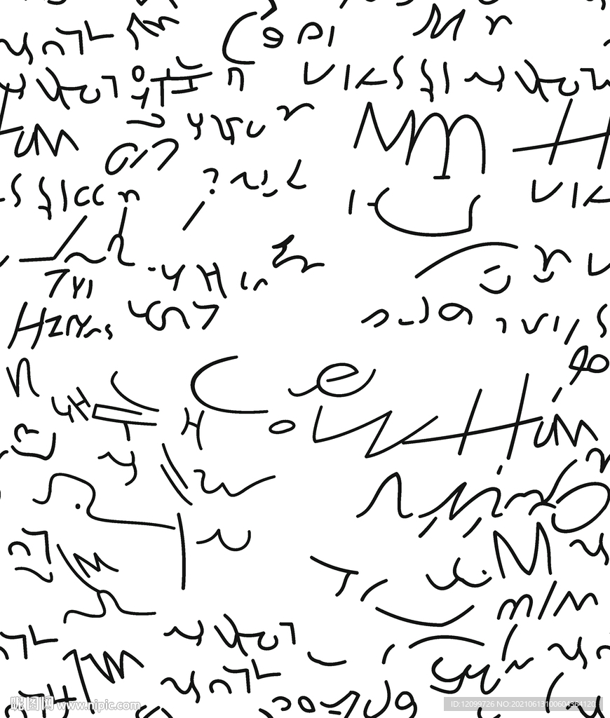 手绘英文数码印花