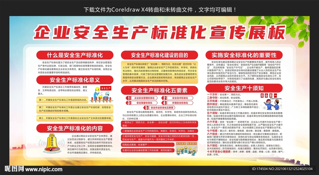 企业安全生产标准化宣传展板