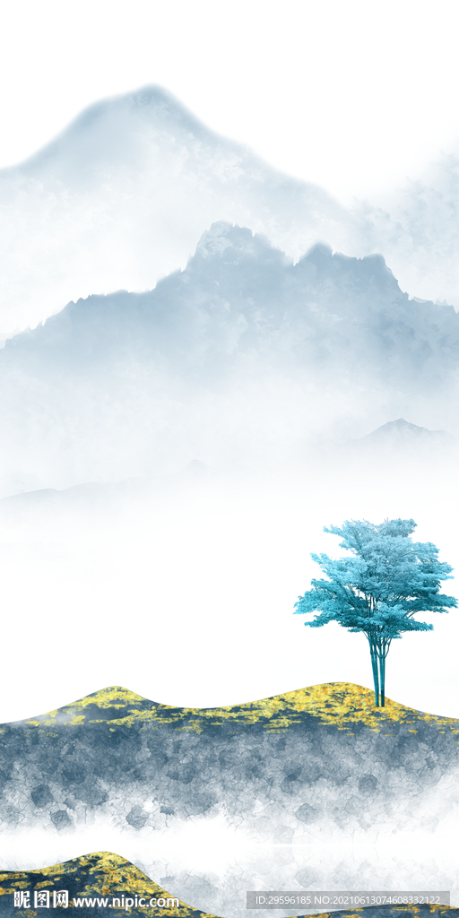 最新山水新画 tif玄关分层