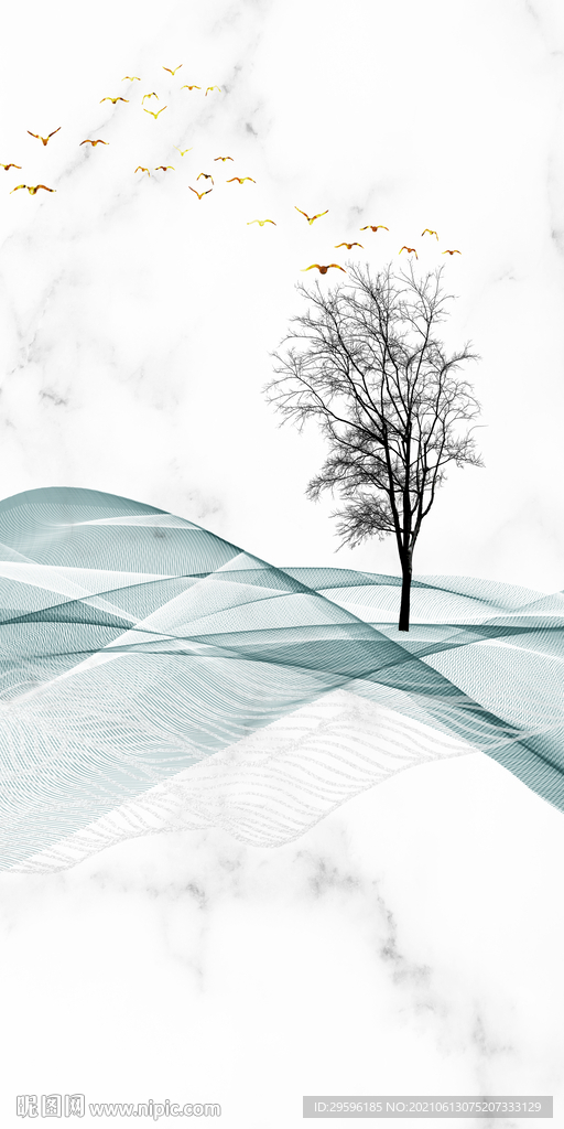 爵士白山水新画 tif玄关分层