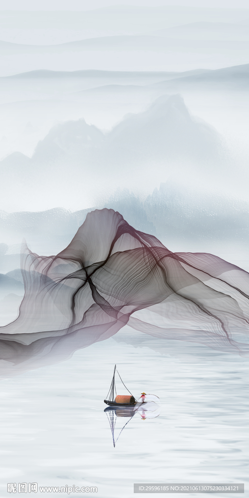 意境山水新画 tif玄关分层