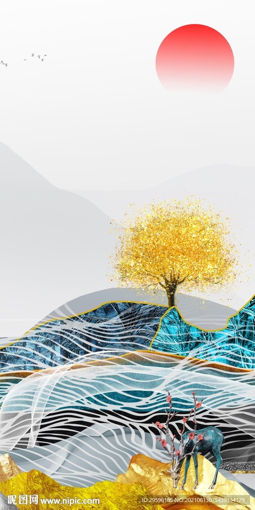 最新山水新画 tif玄关分层