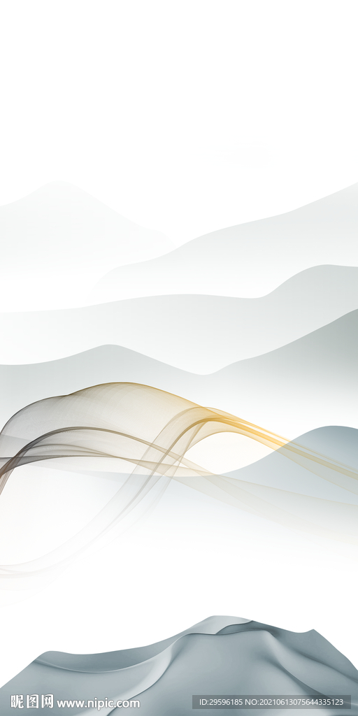 简约山水新画 tif玄关分层