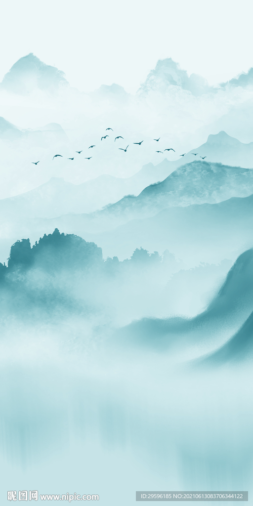 现代 山水新画 tif玄关分层