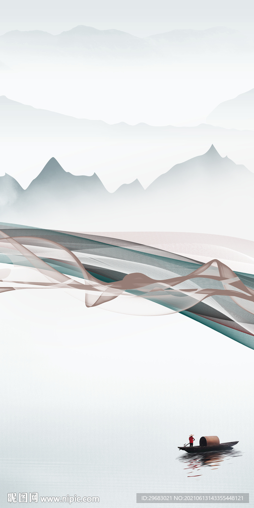 高清山水玄关 分层TIF文件