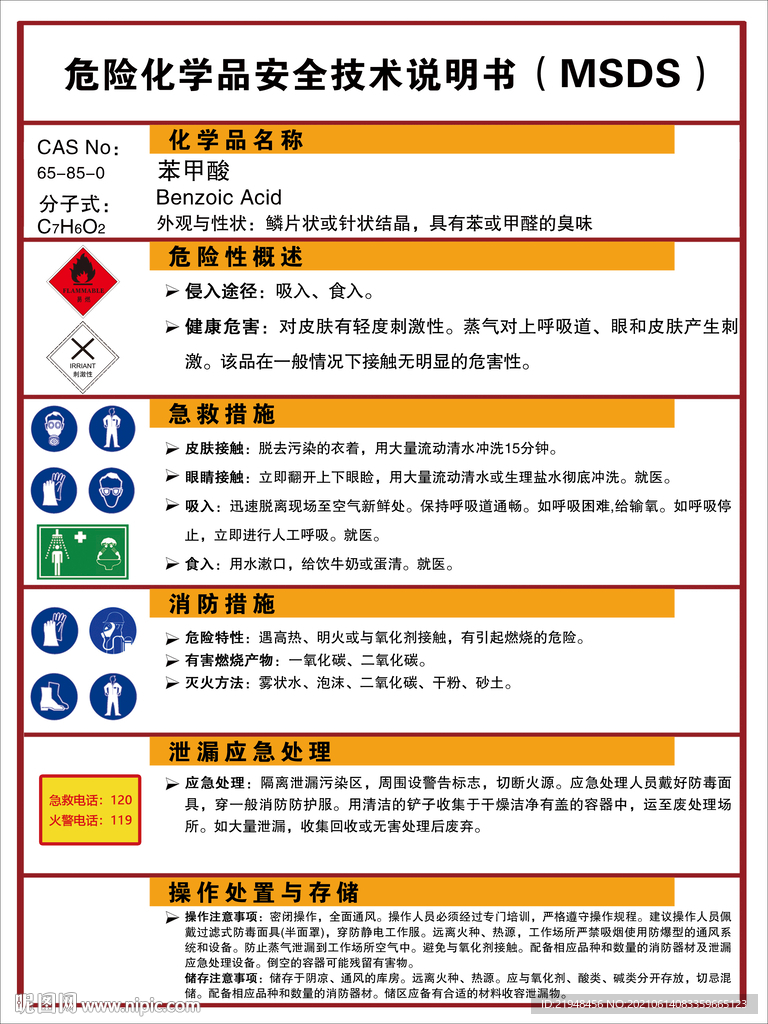 危险化学品安全技术说明书