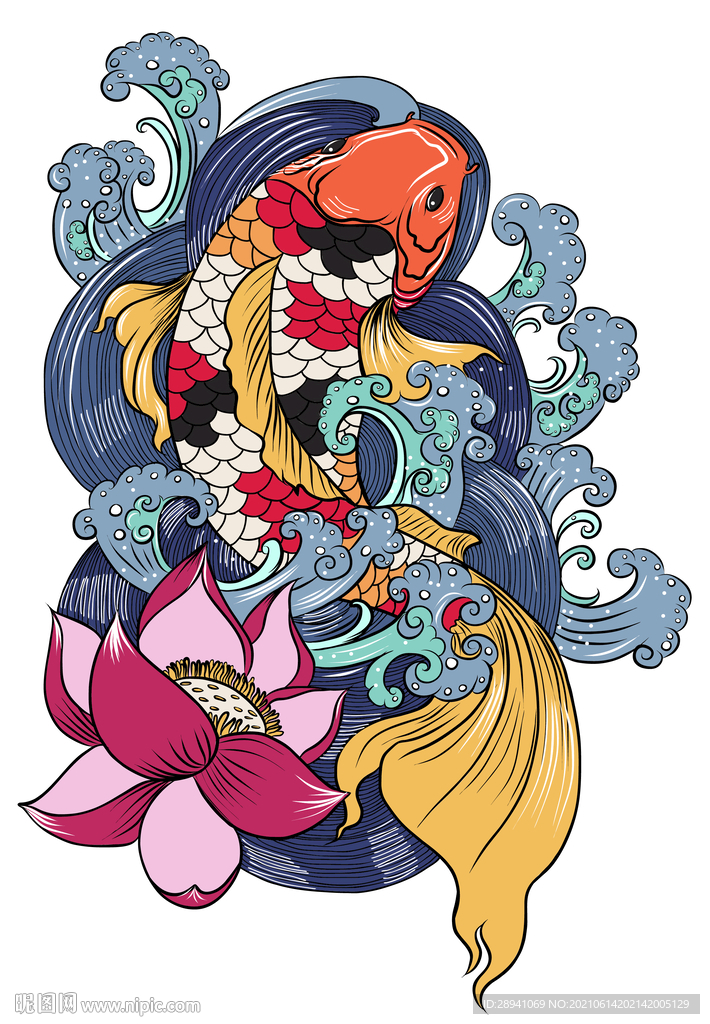 插画素材 纹身图案 国潮