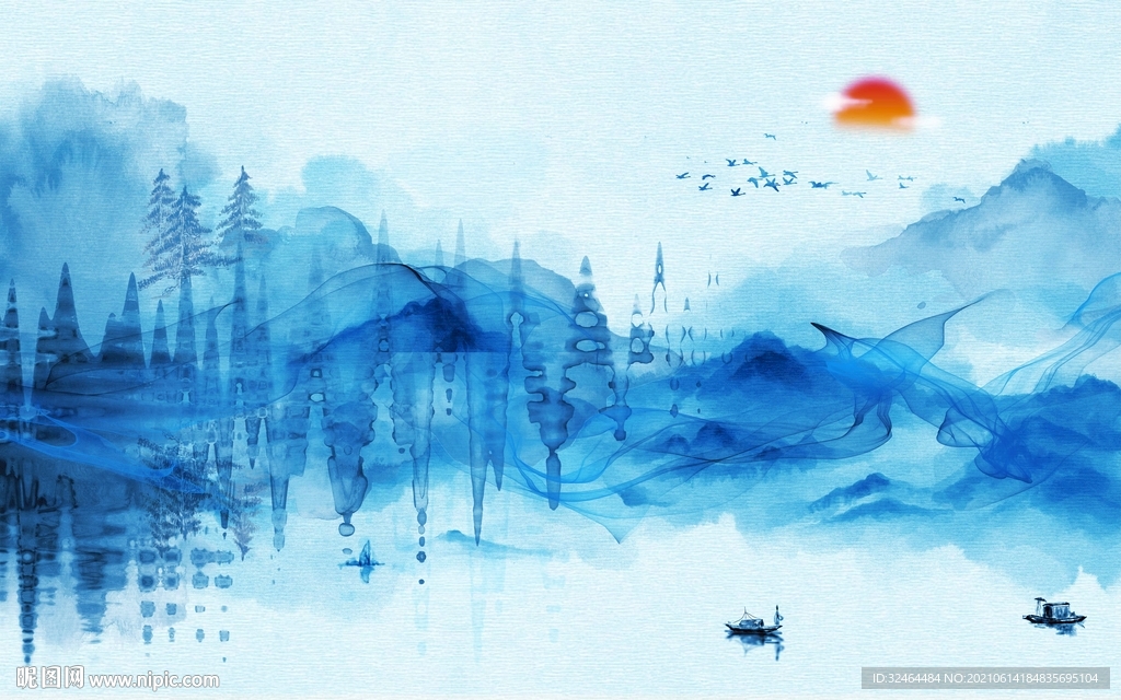 高端写意抽象山水