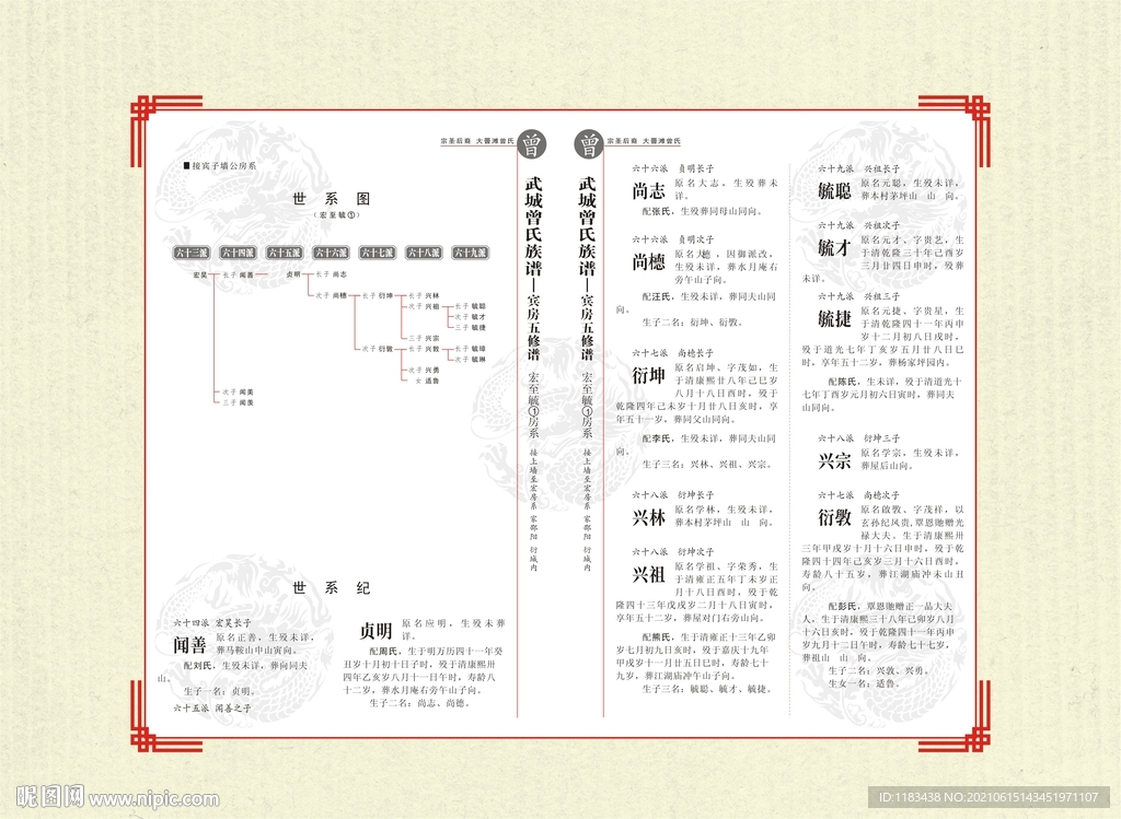 家谱模版现代式