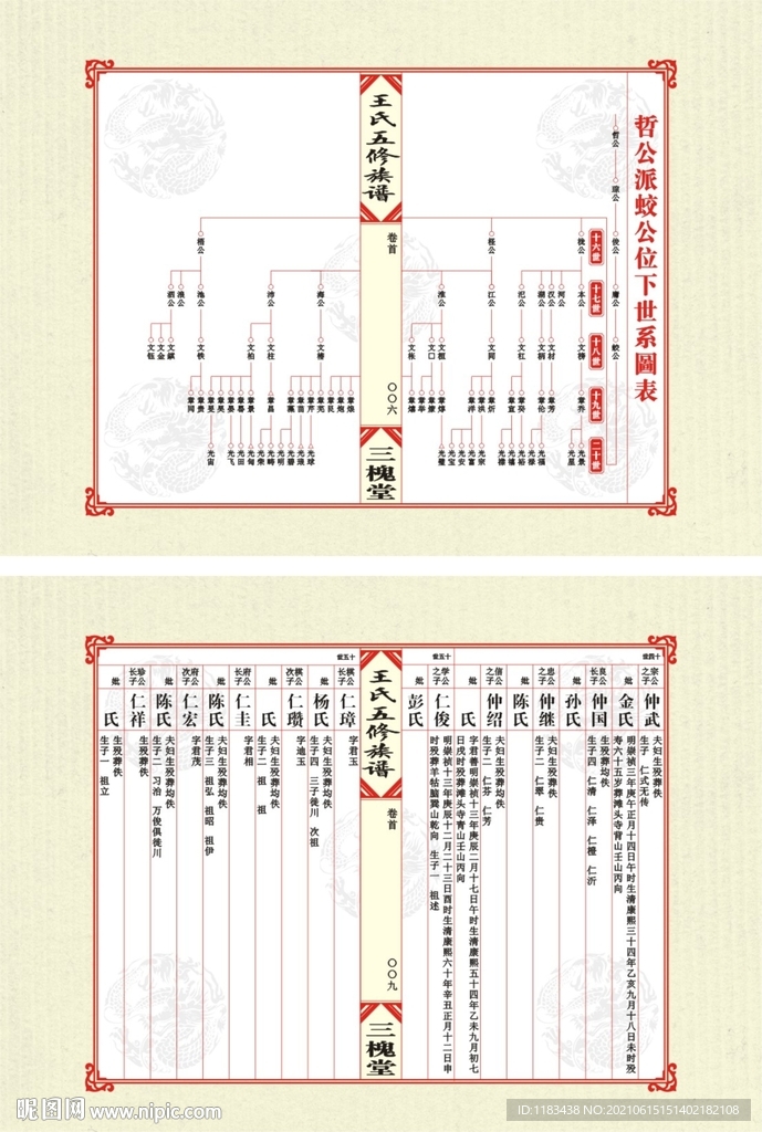 家谱模版苏式