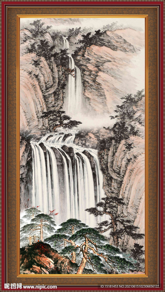竖幅国画 