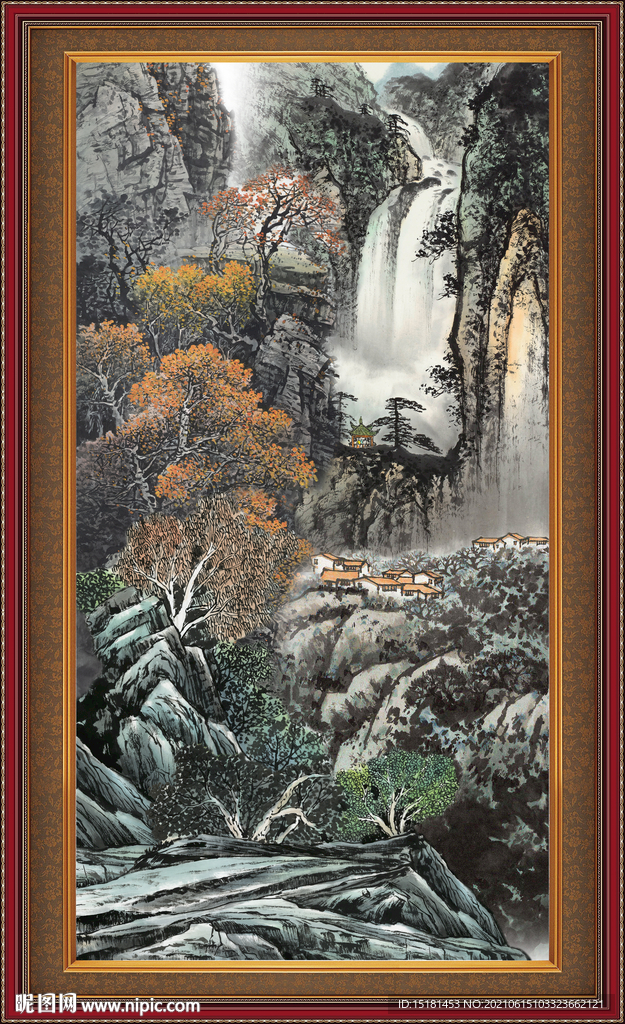 竖幅山水画