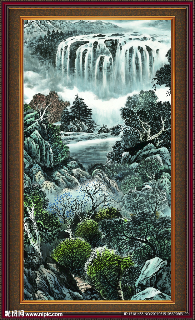 竖幅山水画