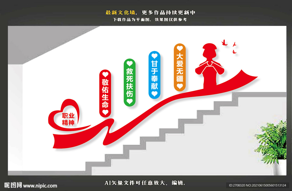 医院楼梯文化墙
