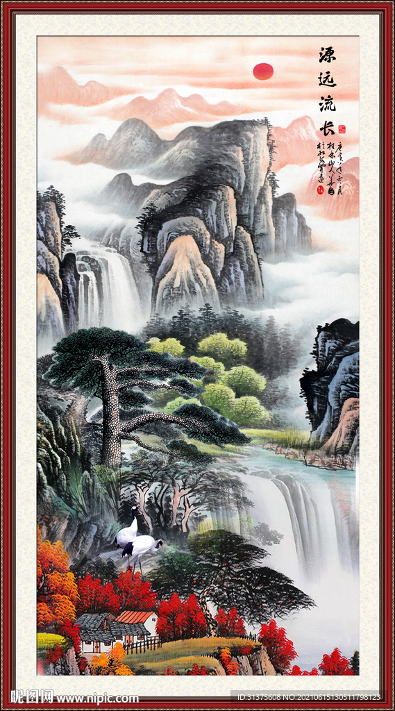 竖幅山水画