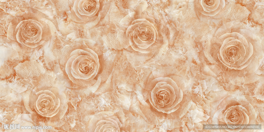 玉石大理石玫瑰暗花瓷砖设计文件