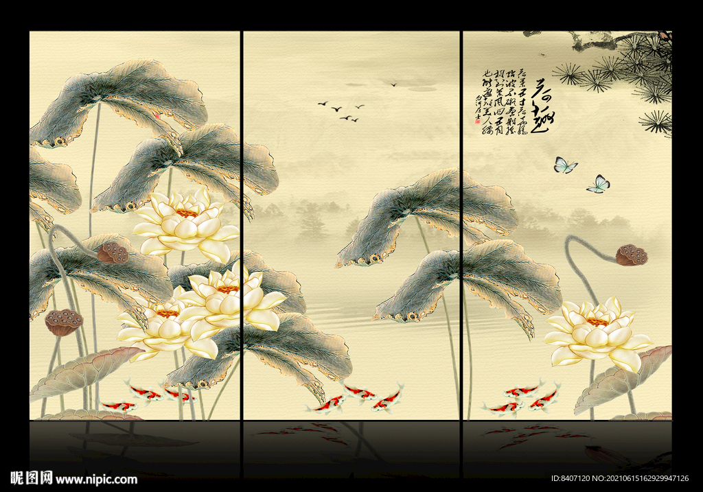 荷花装饰画