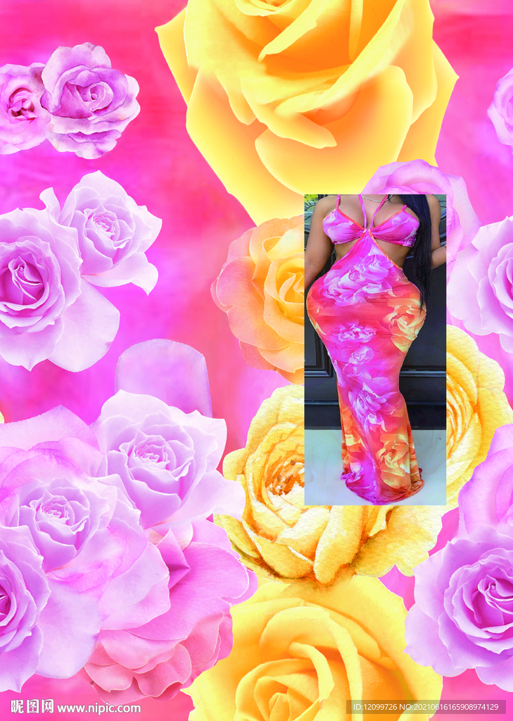 大牌时尚扎染数码印花