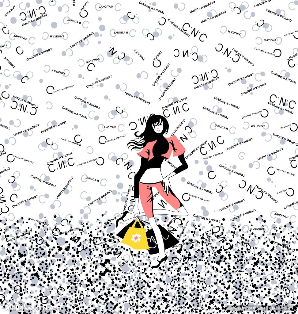 数码印花裁片定位美少女