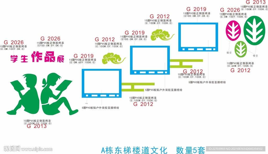 楼梯文化墙CDR制作文件